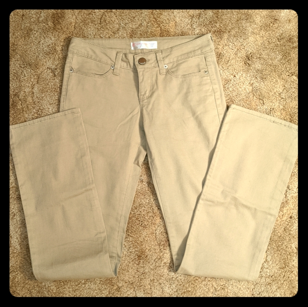Khaki straight leg pants (jeans)